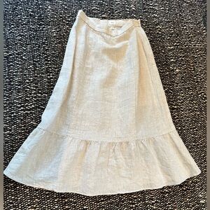 Aritzia Wilfred Linen Midi Skirt – Size 2 – Neutral Flax